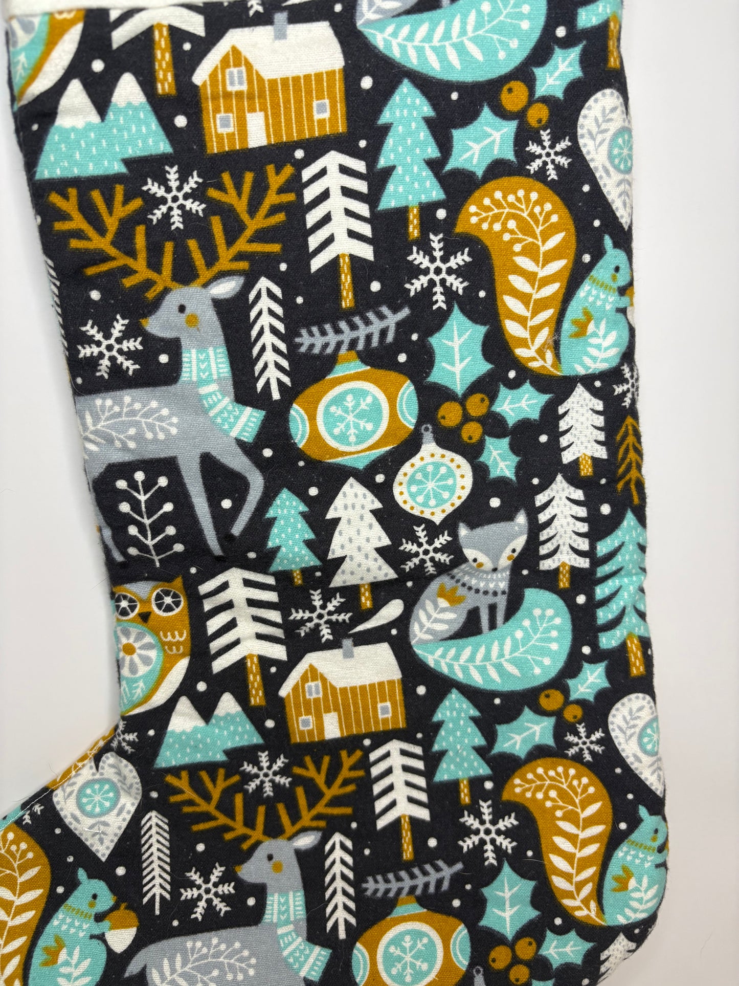 Blue Winter Forest Stocking