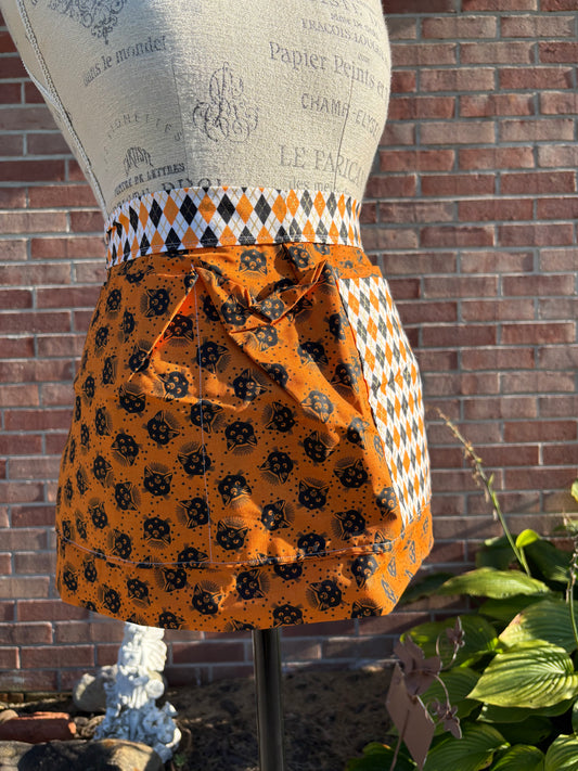Halloween Black Cat Half Apron