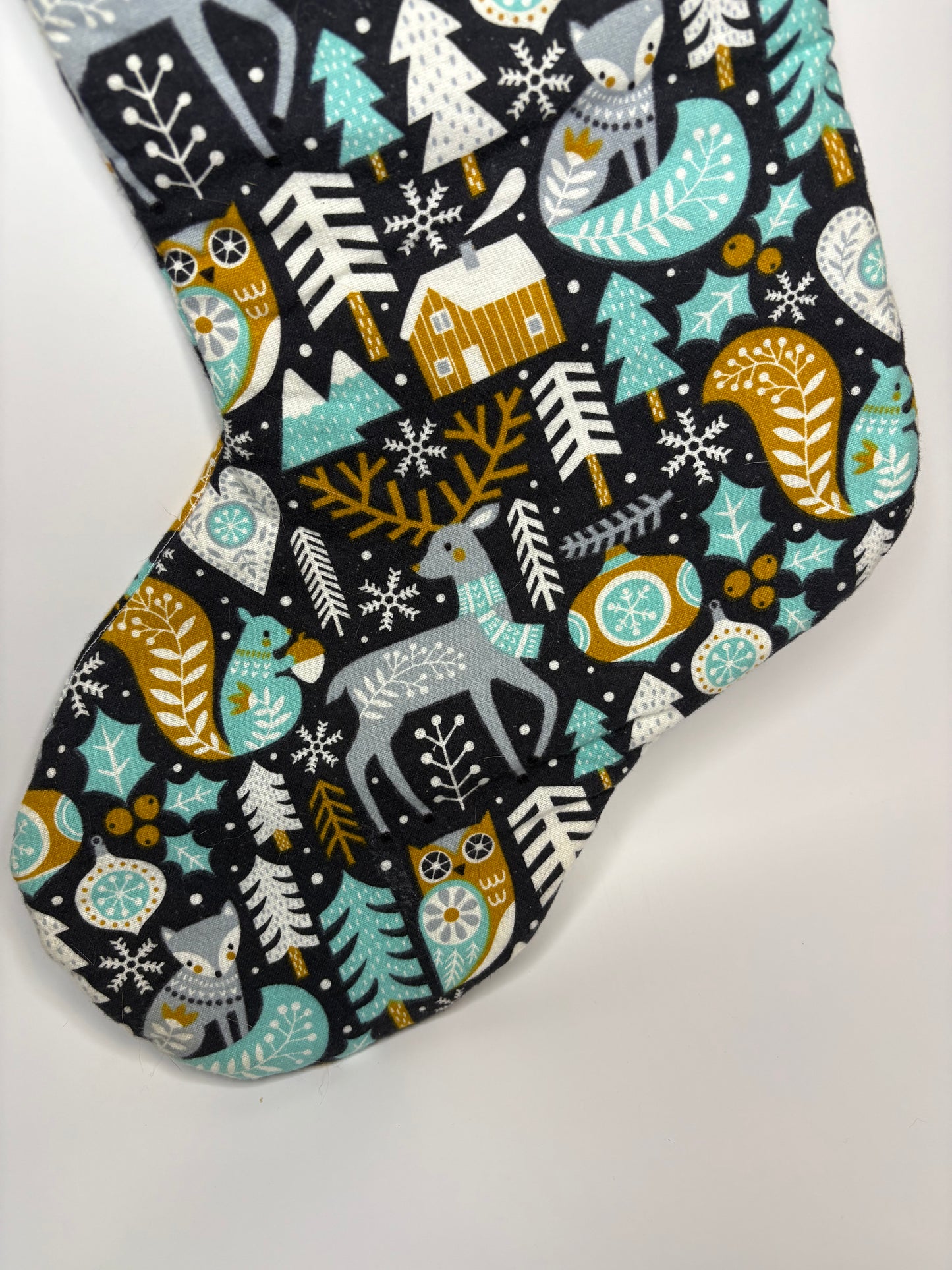 Blue Winter Forest Stocking