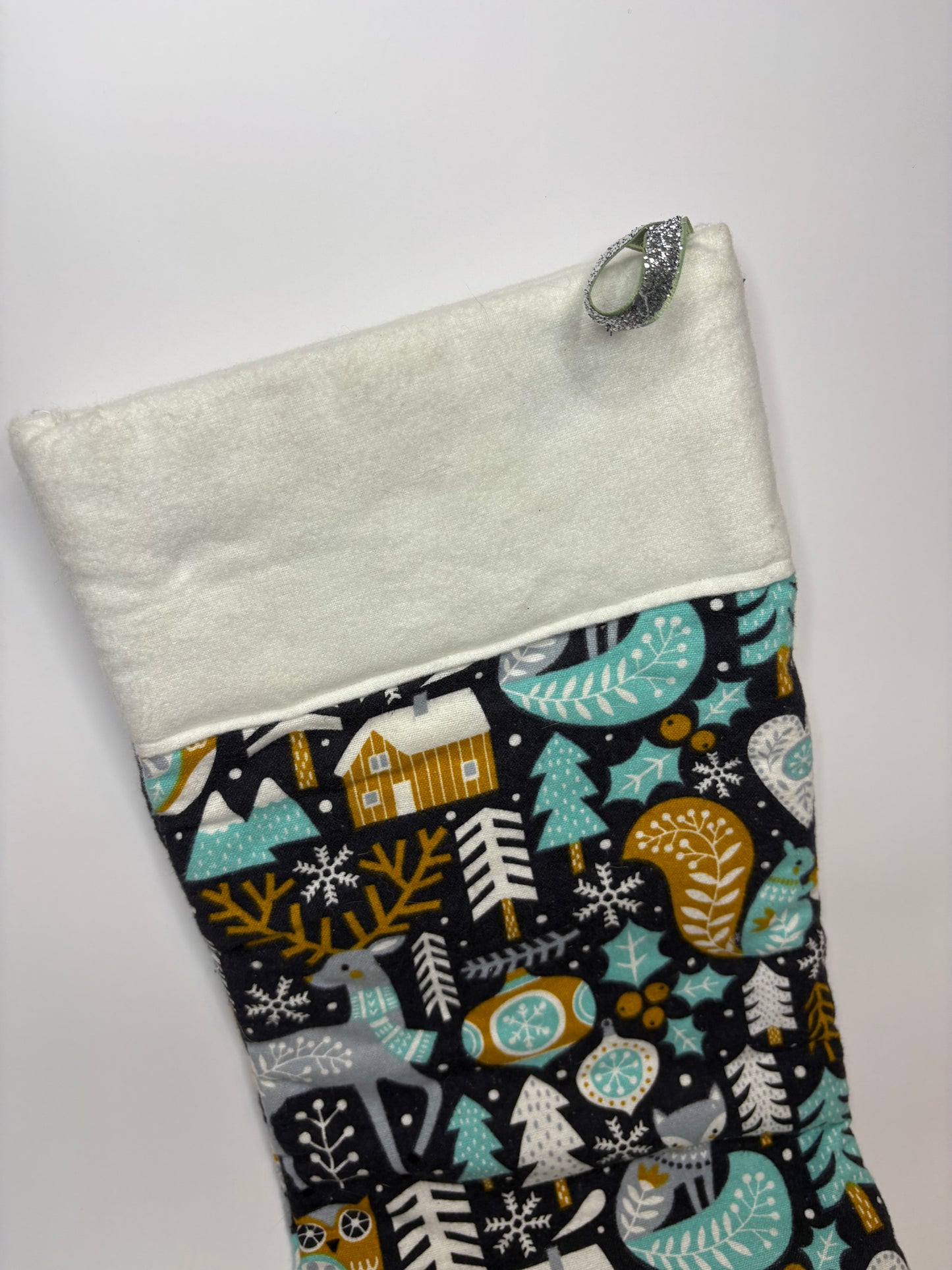 Blue Winter Forest Stocking