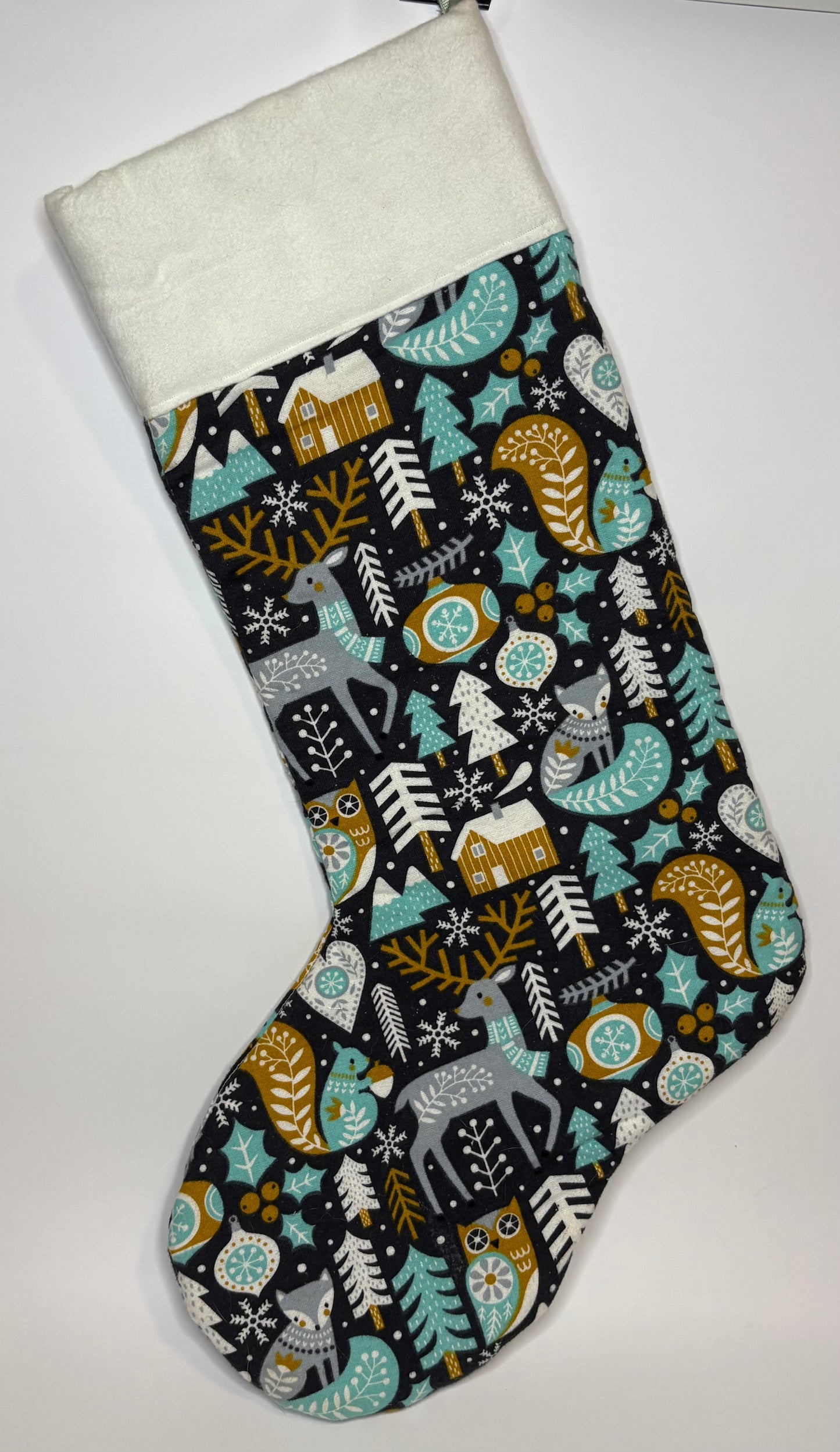 Blue Winter Forest Stocking